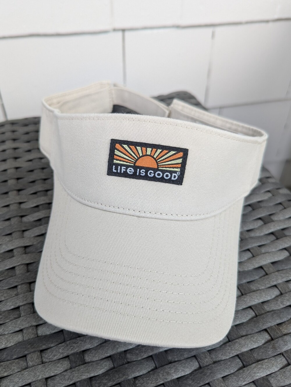 NWT Life Is Good Sunset Logo Visor Hat 100% Cotton One Size